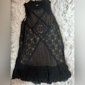 Free People Boho Black Lace Dress XS